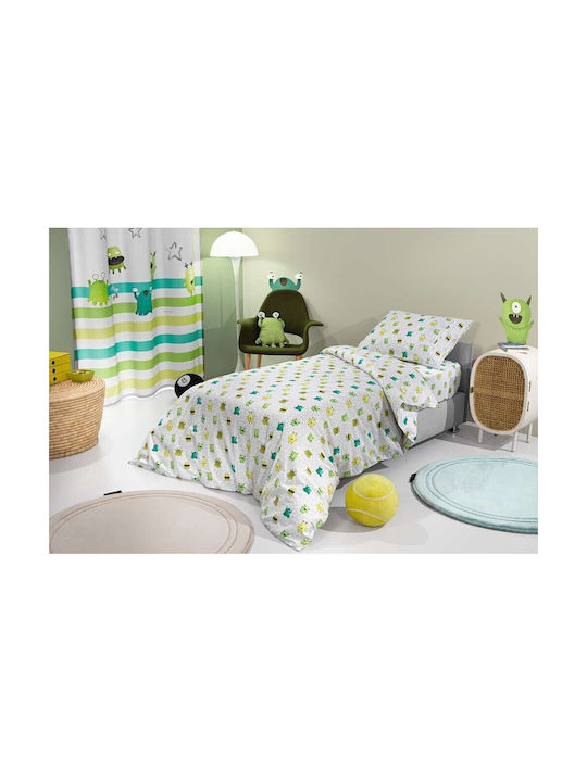 Saint Clair Set Cearceafuri Pentru Copii Single Cu Elastic Lime Elastic 100x200cm