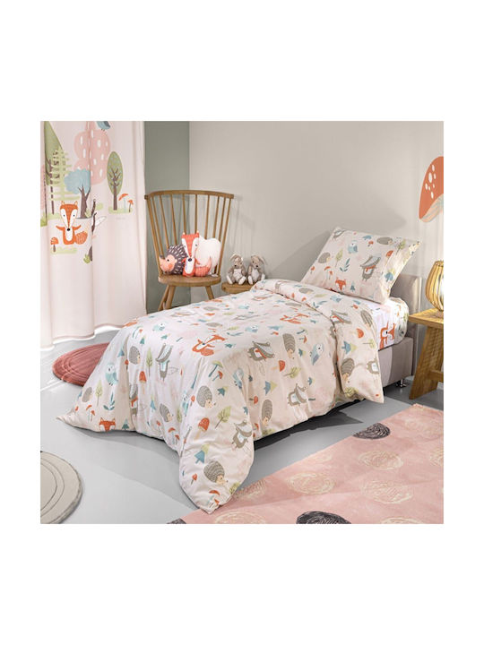 Saint Clair Sheet Set Single with Elastic Band Cotton Pudra (#D8BFD8) 100x200cm