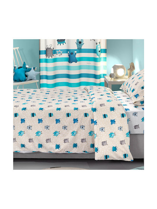 Saint Clair Sheet Set Single with Elastic Band Cotton Blue 100x200cm 3pcs