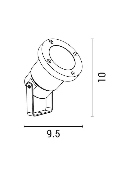 Eurolamp Waterproof Outdoor Projector Lamp GU10 Black 230V