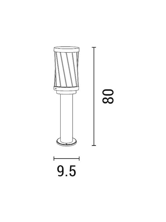 Eurolamp Outdoor Small Post Floor Lamp 15W IP44 for E27 Bulb Black