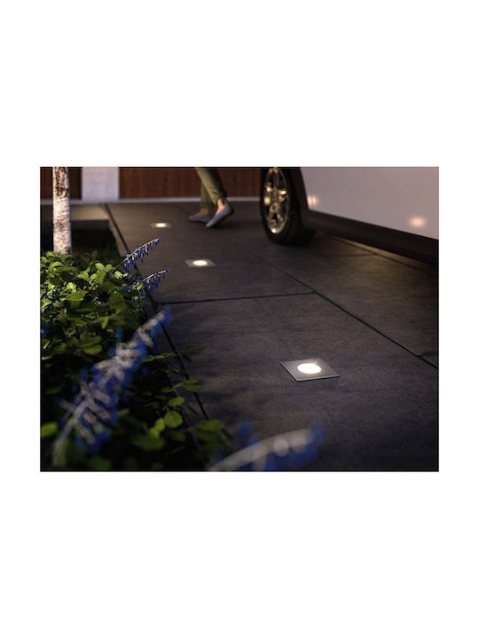 Philips MyGarden Crust Σποτ Δαπέδου LED 3W με Θερμό Λευκό Φως IP67 Ασημί
