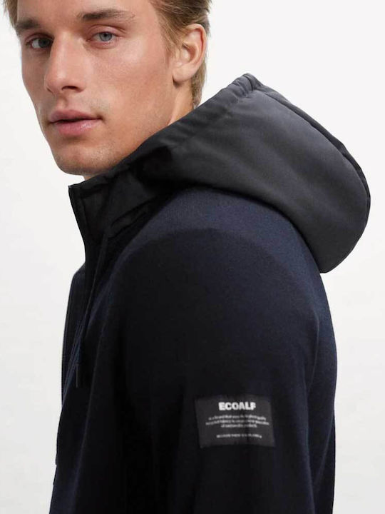 Ecoalf Men's Sweatshirt Jacket with Hood Black