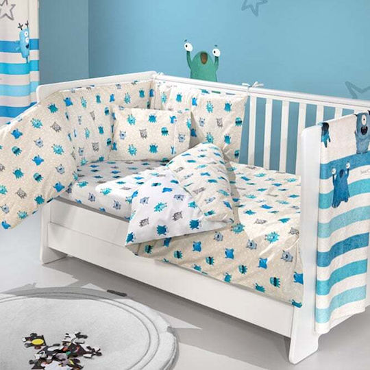 Saint Clair Baby Sheets Set Crib Cotton Blue 115x170cm 3pcs