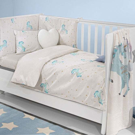 Saint Clair Baby Sheets Set Crib Cotton Turquoise 115x170cm 3pcs
