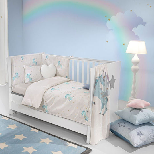 Saint Clair Baby Sheets Set Crib Cotton Turquoise 115x170cm 3pcs