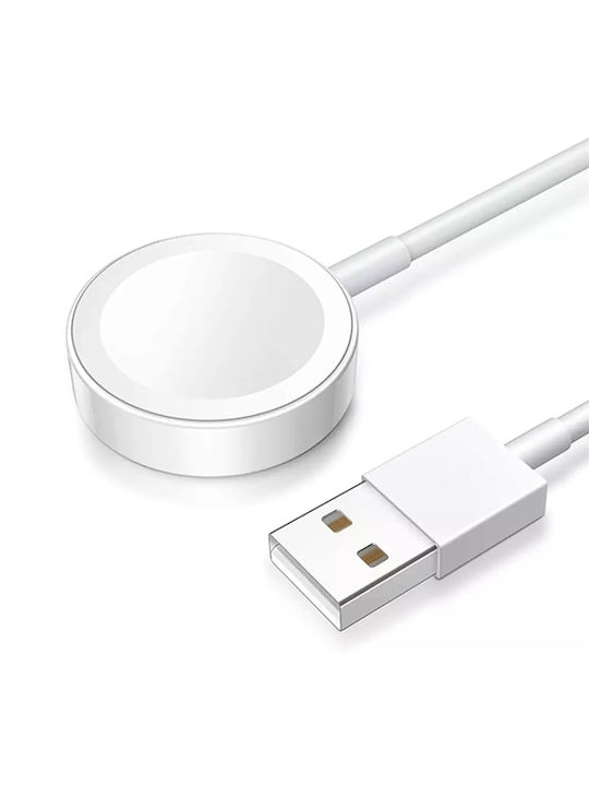1m Usb Magnetic Fast Зарядно за Apple Watch Бялς