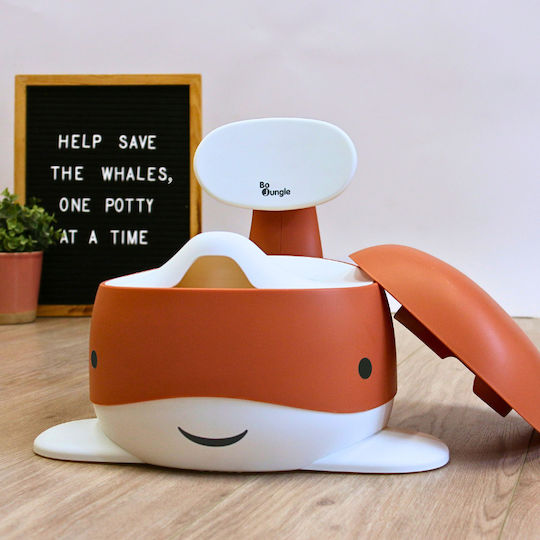 Bo Jungle Potty Chair Whale with Lid Orange
