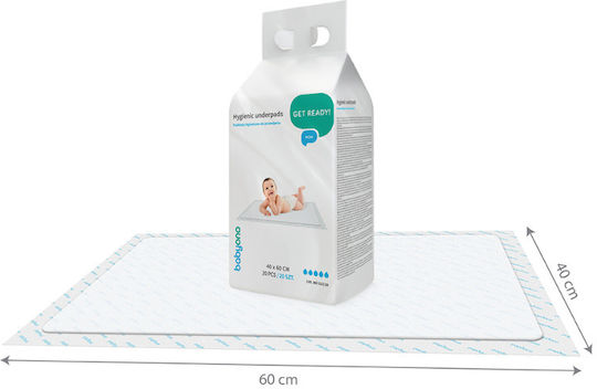 Babyono Disposable Waterproof Changing Pads White 40x60cm. 20pcs