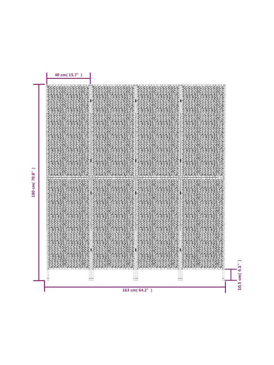 vidaXL Διακοσμητικό Παραβάν Μεταλλικό 163x180cm