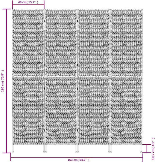vidaXL Dekorativer Raumteiler Metall 163x180cm