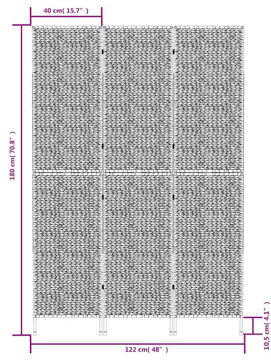 vidaXL Διακοσμητικό Παραβάν Μεταλλικό 122x180cm