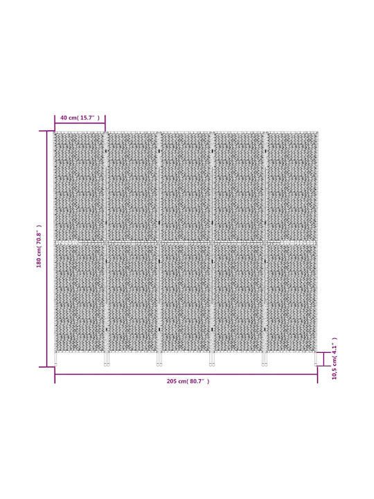 vidaXL Διακοσμητικό Παραβάν Μεταλλικό 205x180cm