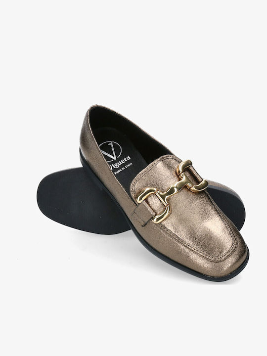 Leather Women's Moccasins in Pink Color