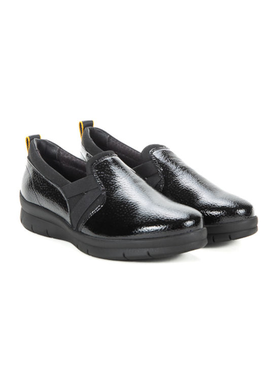 Baerchi Patent Leather Women's Moccasins in Black Color