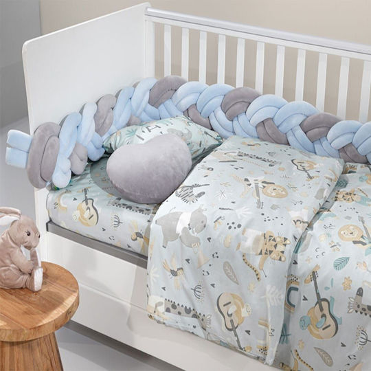 Saint Clair Boy Crib Bumpers Braided Inside Light Blue 20x200cm