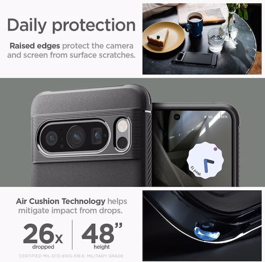 Spigen Back Cover Σιλικόνης 2mm Μαύρο (Google Pixel 8 Pro)