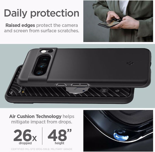 Spigen Thin Fit Задна корица Пластмаса 0.6мм Черен (Google Pixel 8 Pro)