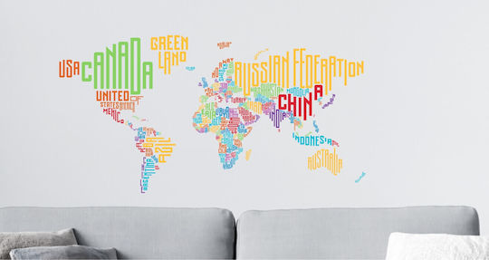 UrbanStickers Sticker Wall Travel Office Multicolour 37838 1pcs