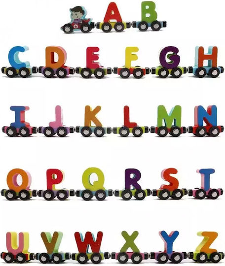 Fiko Magnetic Train With Letters Set with Train made of Wood for 3+ years+ Years