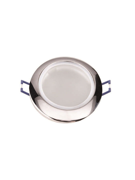 Elmark Σποτ Οροφής Εξωτερικού Χώρου GU5.3 12V σε Ασημί Χρώμα 92627/CH