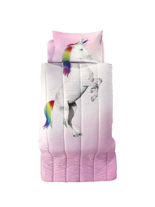 Saint Clair Set Kids Duvet for Single Bed with Pillowcase Ceros Suede Pink 160x220εκ.