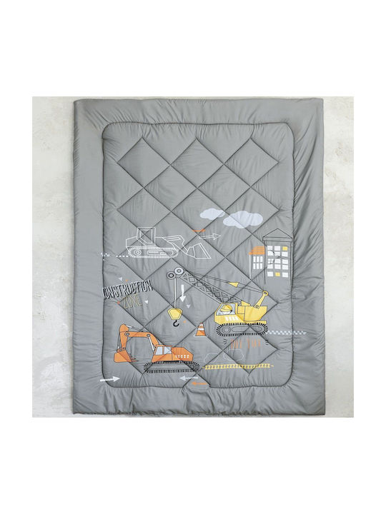 Nima Kids Duvet Single with Microfiber Filling Under Construction Gray 160x240cm