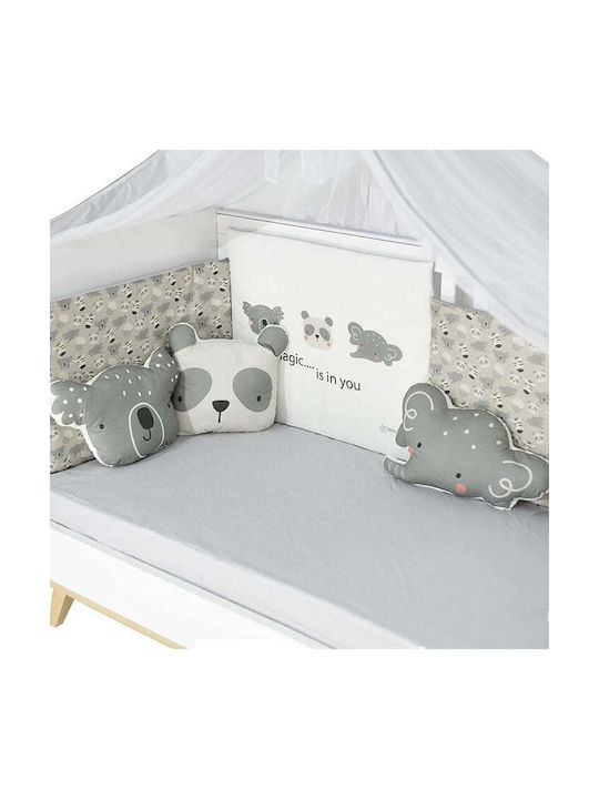Bebe Stars Perne Decorative pentru Pătuț Panda Gri 3buc