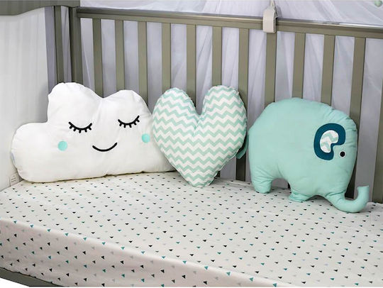 Bebe Stars Dekokissen für Wiege Elephant Grün 3Stück