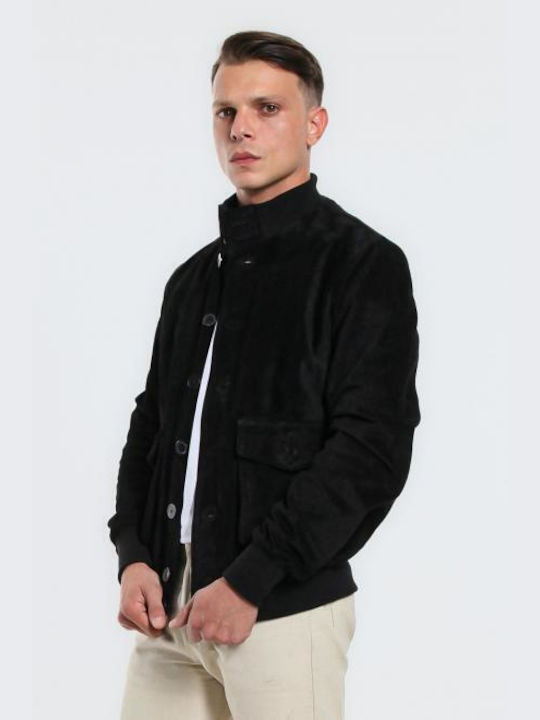 Blusotto Herren Winter Jacke Bomber Schwarz