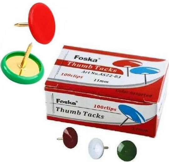 Foska 100 Drawing Pins 10mm 118ΑS22-04