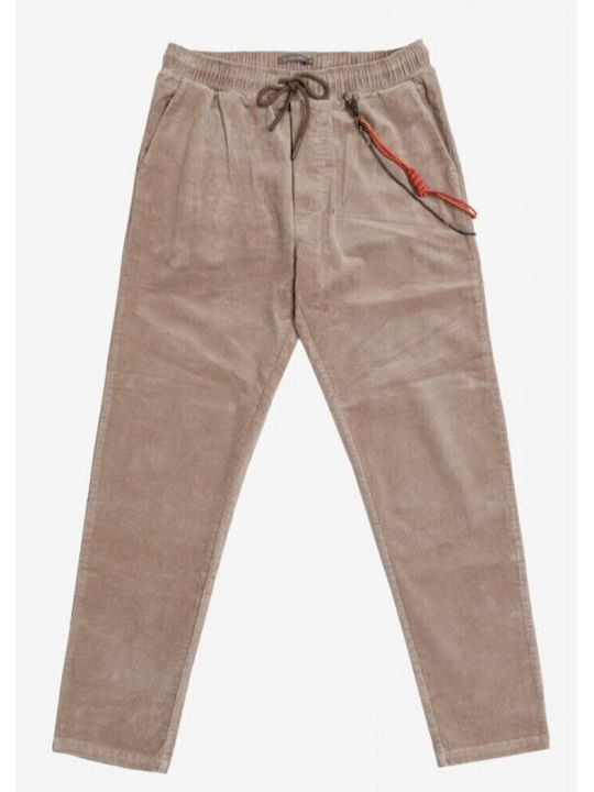 Ανδρικό Παντελόνι Chino Ελαστικό Loose Fit Μπεζ