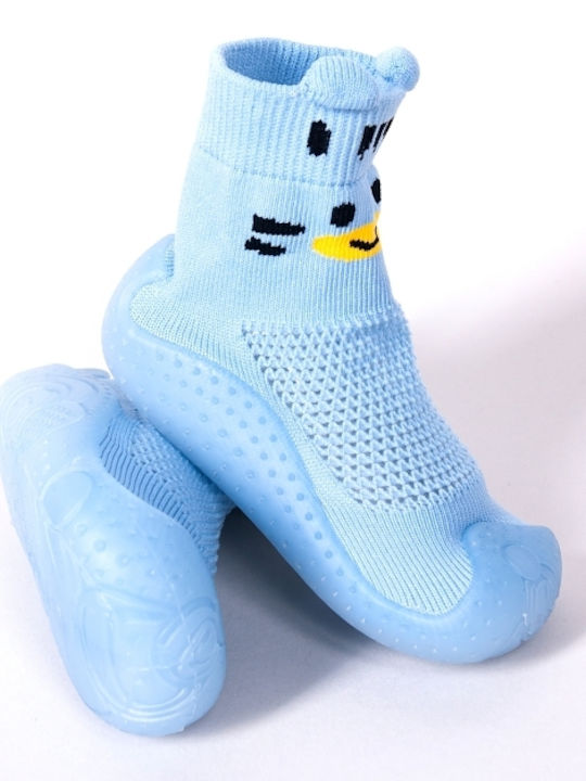 Yo Club Kinderstrümpfe Hausschuh-Socken Blau