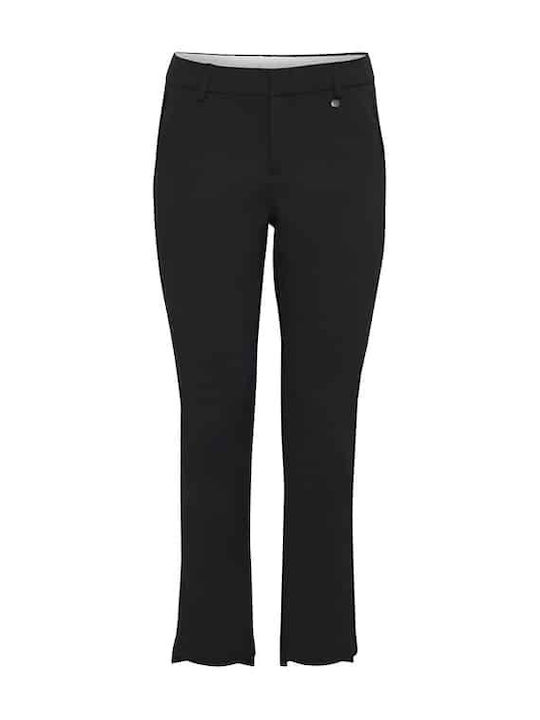 Fransa Damen Stoff Hose in Schlanker Passform Schwarz