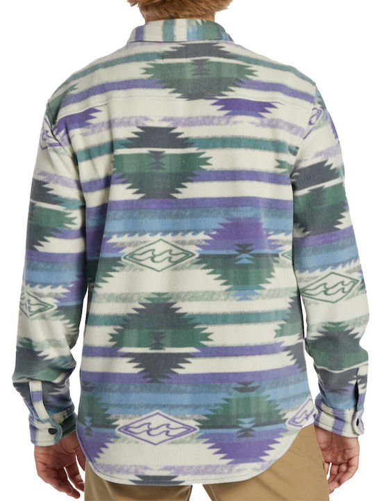 Furnace Long-sleeved Flannel Shirt Blue
