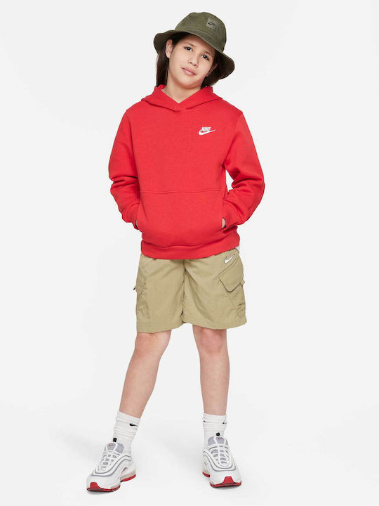 Fleece Kids Sweatshirt with Hood and Pockets Red K NSW CLUB