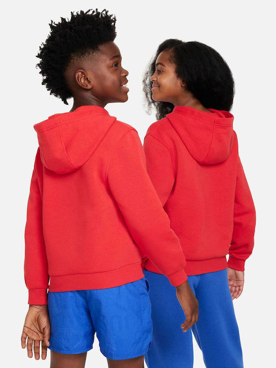 Fleece Kids Sweatshirt with Hood and Pockets Red K NSW CLUB