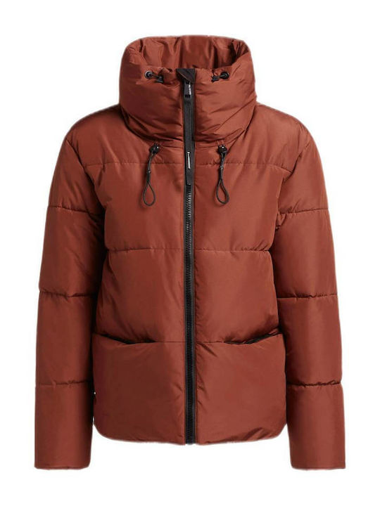 Khujo Women's Short Puffer Jacket for Winter Brown