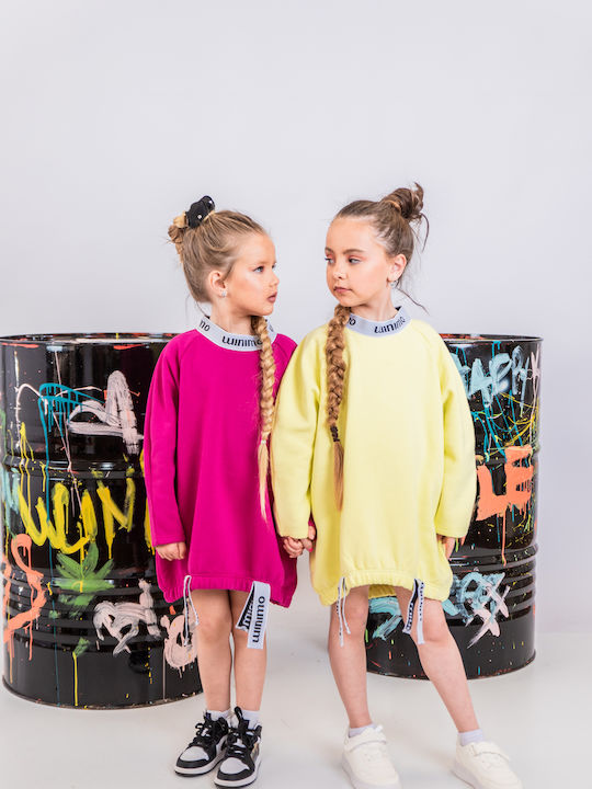 Mädchenkleid Einfach Fuchsie