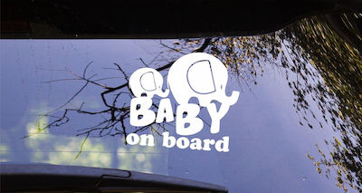 UrbanStickers Baby on Board Car Sign Grey Sticker