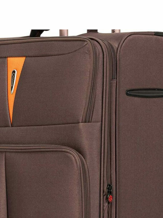 Diplomat Set Colecția Veneția Valize De Călătorie Din Material Textil Maro Cu Înălțime Maximă 71cm Cu 2 Roți Set 2 Bucăți