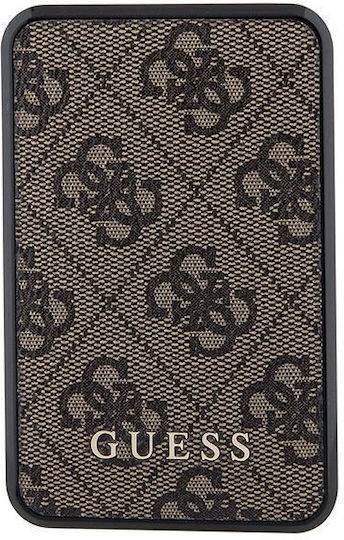 Guess Metal Logo Power Bank 10000mAh 18W με Θύρα USB-A και Θύρα USB-C Καφέ