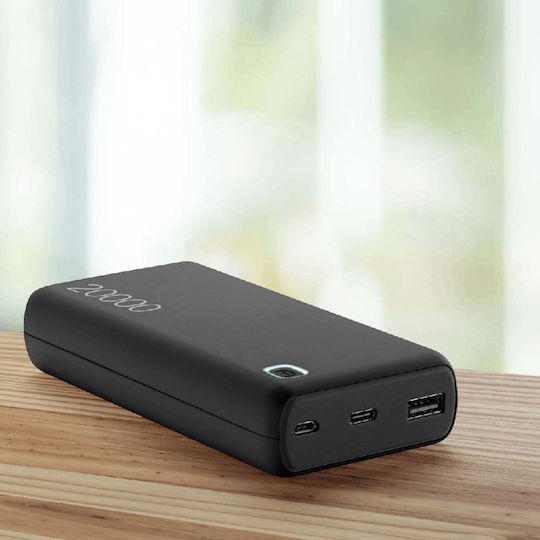 Cellular Line Essence Power Bank 20000mAh 12W mit USB-A Anschluss Schwarz