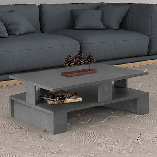 Rectangular Central Coffee Table Doze Wooden Gray W80xL50xH27cm