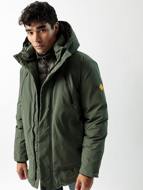 Devergo Men's Winter Parka Jacket Khaki