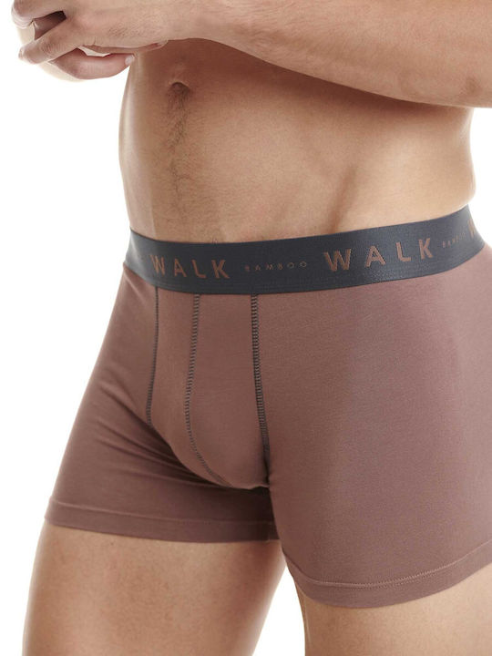 Walk Herren Boxershorts Coffee - Grey 2Packung