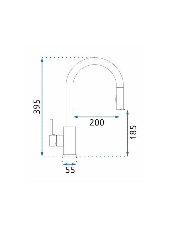 Rea Kitchen Faucet Counter Silver