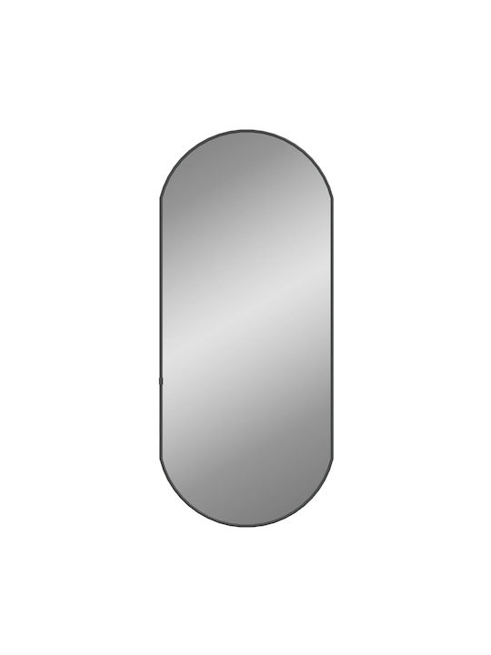 vidaXL Wall Mirror Oval with Black Frame 80x35cm 1pcs