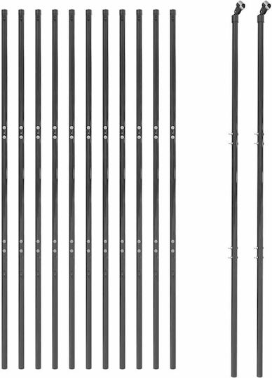 vidaXL Plasă de sârmă Galvanizat cu Îmbrăcăminte din PVC Module Gri 2x25m