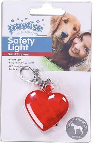 Pawise Hundemarke Herz mit Licht Rot Metall 3.5x4cm